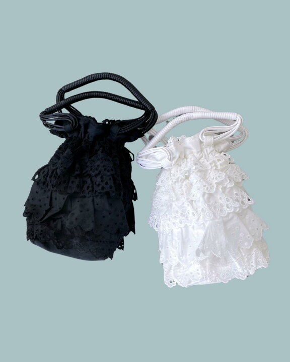 楽天市場】【MUVEIL】 レースフリルバッグ MA224EBG002 White Black 