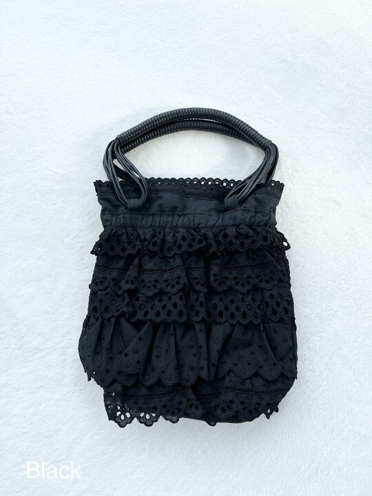 楽天市場】【MUVEIL】 レースフリルバッグ MA224EBG002 White Black 