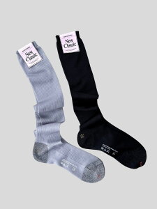 �yMARCOMONDE�z ribbed bicolor high socks 50 �}���R�����h �C�� �n�C�\�b�N�X ���u ���� Gray Black 176N5-1PE-50C KOKO