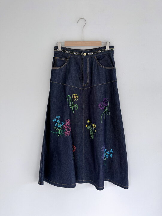 楽天市場】【MUVEIL】 フラワー刺繍スカート MA224FS001 ミュベール  