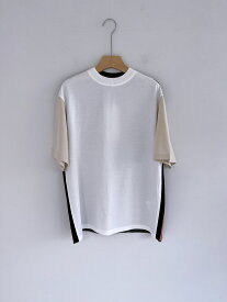 【COOHEM】　Knit Sideline T-shirt コーヘン サイドライン Tシャツ White ユニセックス 13-222-028