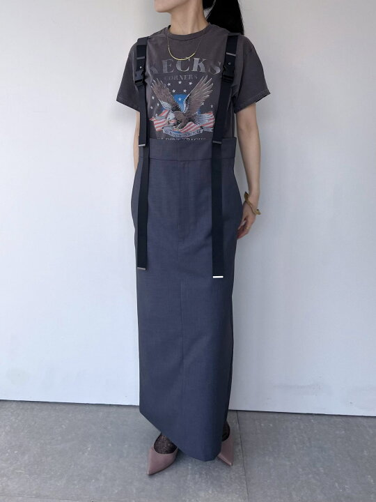 楽天市場】【M53.】 Coverall Dress Skirt サロペットスカート Gray 