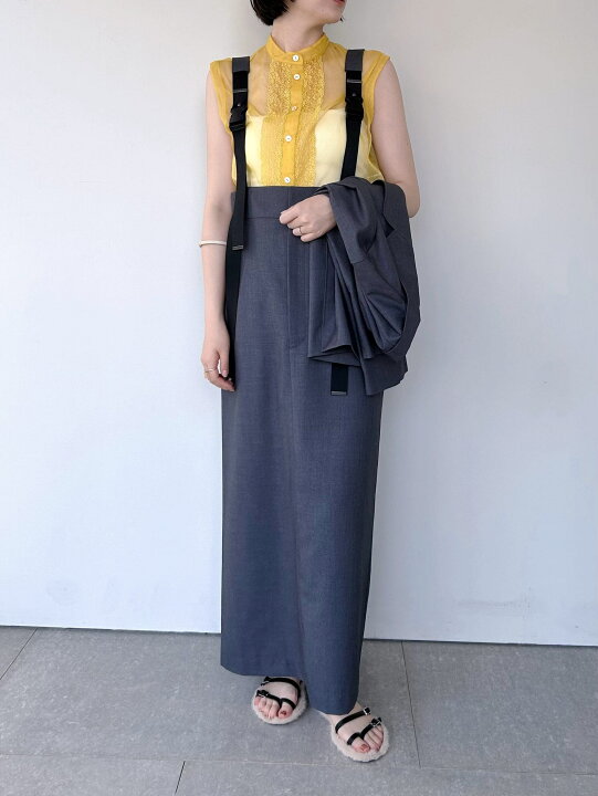 楽天市場】【M53.】 Coverall Dress Skirt サロペットスカート Gray  