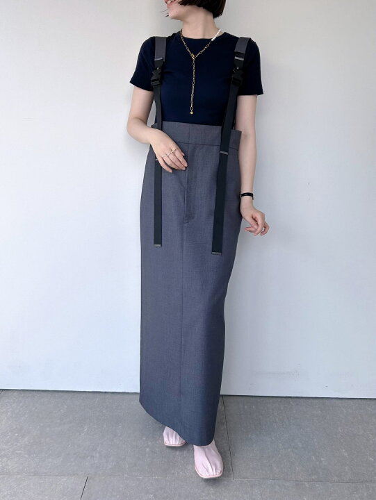 楽天市場】【M53.】 Coverall Dress Skirt サロペットスカート Gray  