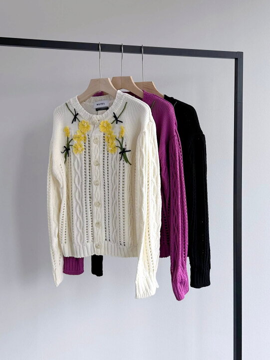 楽天市場】【MUVEIL】 ブーケ刺繍カーディガン MA242KCD004 ミュベール  