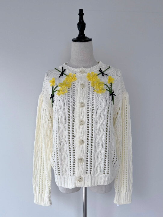 楽天市場】【MUVEIL】 ブーケ刺繍カーディガン MA242KCD004 ミュベール  