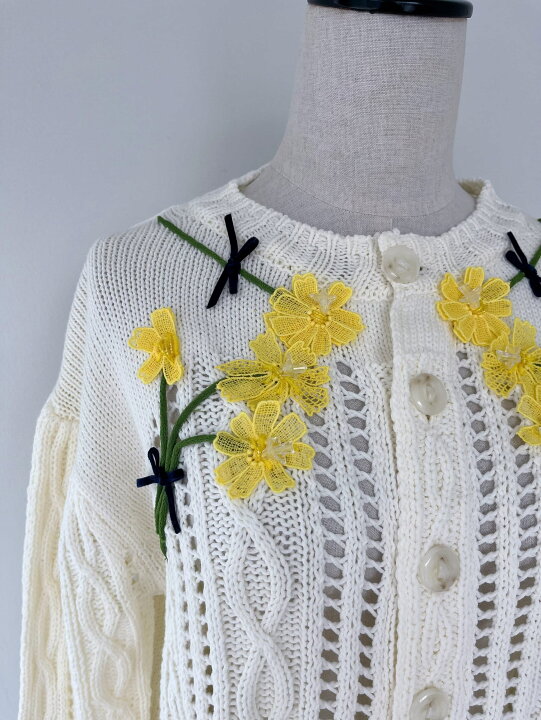 楽天市場】【MUVEIL】 ブーケ刺繍カーディガン MA242KCD004 ミュベール  