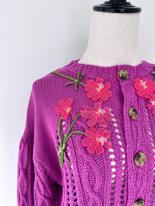 楽天市場】【MUVEIL】 ブーケ刺繍カーディガン MA242KCD004 ミュベール  