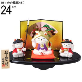 5月人形 日本製 招き猫大将飾り （お供揃え） 【陶器 招き猫 ねこ 猫 ネコ 小さい ミニ コンパクト かわいい 5月人形コンパクト 端午の節句 ct 五月人形 置き物 室内 玄関飾り インテリア 子供の日 男の子 節句祝い お祝い 贈り物 ギフト プレゼント 即発対応