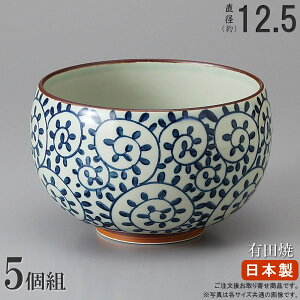 【 どんぶり 日本製 /5個組】 有田焼き タコ唐草お好み碗 (口径外寸規格:約11.7cm)×5個【和食器/食器/業務用/飲食店/料理店/陶器/有田焼/器/鉢/麺類/ミニ丼/家庭用/キッチン用品/和風/高級感