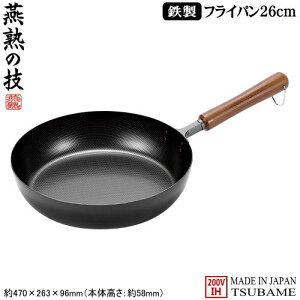 フライパン 鉄 日本製 燕三条製燕熟の技 鉄製 フライパン 26cm新潟県 燕市 業務用 家庭用 電磁調理器対応 200V ih対応 片手鍋 キッチン用品 中華料理 こびりつきにくい 鉄分補給 お手入れ簡単