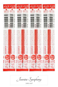�W�F���{�[���y�� �T���T�N���b�v�p �ւ��c 0.7mm�y �� (RJF7 -R) ×4�{, �I���W�i��index card 1�� �z Sarasa Clip 0.7mm red refill rjf7 -r ���t�B��