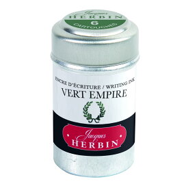 エルバン 万年筆用 カートリッジインク 6本入り 『エンパイアグリーン』 38mm(EU規格:ショートタイプ) HERBIN hb20139