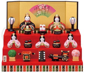 錦彩華みやび雛(三段飾り)[(男雛)6・(女雛)5.5cm]|雛祭り・端午の節句・季節行事・置き物