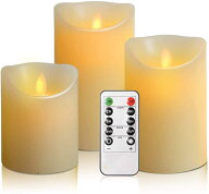 AnnTec LEDキャンドルライト ロウソク 本物の炎のようにゆらめく3点セット 暖色光 火を使わない ゆらゆら…