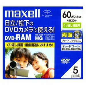 maxell �r�f�I�J�����p DVD-RAM 60�� 5�� 10mm�P�[�X�� DRM60HG.1P5S A