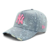 [ニューエラ] キャップ スプラッシュペイント ONSPOTZ別注 NYデニム/ピンク FREE 9Forty A-Frame CS Dama…