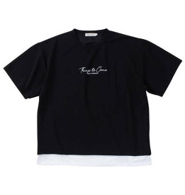 大きいサイズ★メンズ launching padアムンゼンツイル裾フェイクレイヤード半袖Tシャツ