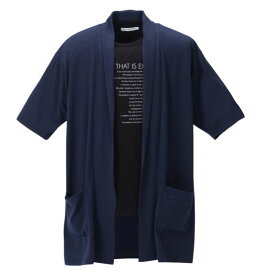 大きいサイズ★メンズ launching pad五分袖コーディガン+半袖Tシャツ