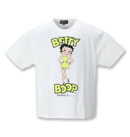 大きいサイズ★メンズ BETTY BOOPネオンカラープリント半袖Tシャツ