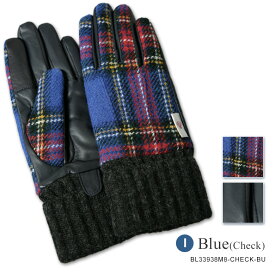 スマホ対応 手袋 Harris Tweed ハリスツィード×本革ラムレザー コンビネーション 手袋 グローブ メンズ ブランド タブレット操作可能 暖かい おしゃれ プレゼント ギフト バレンタインデー 誕生日 クリスマス 通勤 通学