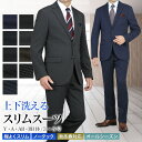 スーツ メンズ スリム 上下洗える 秋冬春/オールシーズン 2つボタン 程よくスリム ノータック 総裏 背抜き プリーツ加工 ストレッチ ビジネス おしゃれ 卒業式 卒園式 パパ セレモニー 入社式