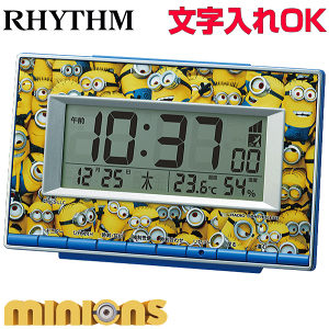 リズム(RHYTHM) ミニオン/ボブ 置き時計 目覚まし時計 音声 アラーム