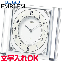 SEIKO EMBLEM 高級オニキス枠置時計 HW443M 大理石 動作品