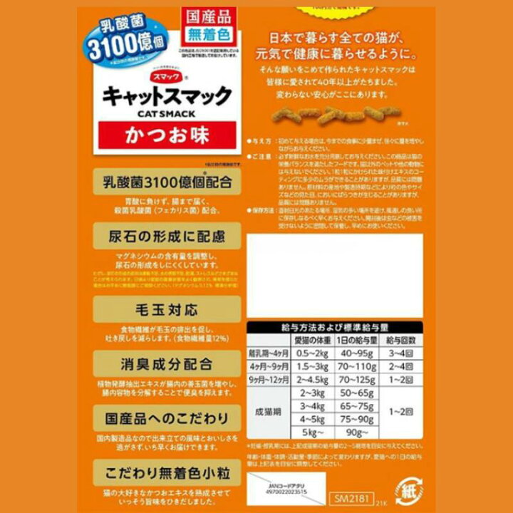 楽天市場】スマック キャットスマック かつお味 2kg×5袋セット : うち 