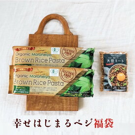 【高評価★4.5 /2件】福袋 有機モロヘイヤ玄米パスタ 240g 2袋 と 大豆ミートミンチ1袋 1分茹でミンチ肉の代用で パスタ麺 グルテンフリー パスタ ライスヌードル ライスパスタ 便利 おいしい ベジタリアン ヴィーガン パスタ麺 ポスト投函 賞味期限 2024年7月