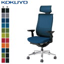 コクヨ デスクチェア オフィスチェア 椅子 Bezel ベゼル CR-A2835E6 ヘッドレスト付きタイプ 可動肘 ブラックフレーム アルミポリッシュタイプ -v フローリング用キャスター
