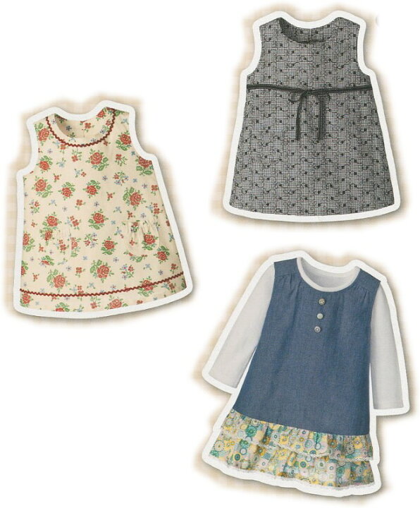 楽天市場 4763 フィットパターンサン ベビーａラインワンピース 型紙 取寄せ品 C3 10 アベイル コマドリ 生地 毛糸