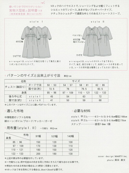 楽天市場 M140 Mパターン研究所 Vネックシャーリングワンピース こども 型紙 取寄せ品 C3 10 アベイル コマドリ 生地 毛糸
