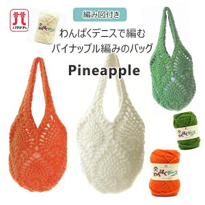 【ハマナカ】洗える!わんぱくデニスで編むパイナップル編みのバッグ H145-183-130B かぎ針 編み物キット 毛糸【C4-11-125-1】
