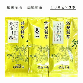 お茶 日本茶 緑茶 静岡 川根 八女 高級 厳選 銘茶 100g×3 送料無料