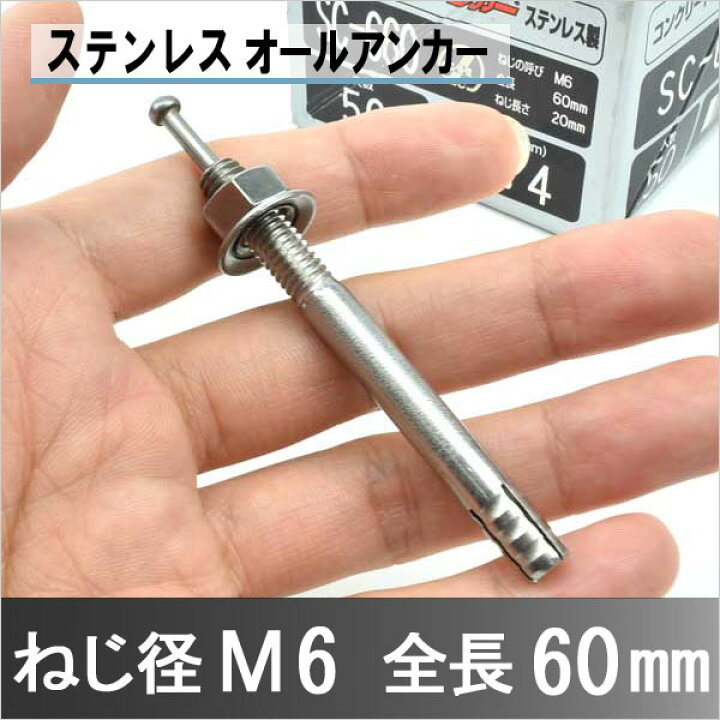 楽天市場】ステンレス オールアンカー ねじ径 M6 全長 60mm SC-660 