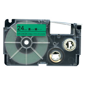 カシオ用 ネームランド 互換 テープカートリッジ XR-24GN ラベル 24mm／緑テープ／黒文字