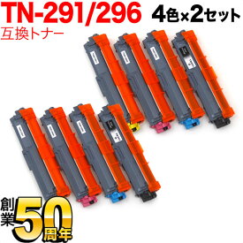 ブラザー用 TN-291BK TN-296 互換トナー 4色×2セット HL-3140CW HL-3170CDW MFC-9340CDW DCP-9020CDW HL-3150CDW MFC-9140CDN MFC-9330CDW
