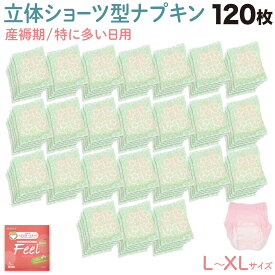 【1/25まで全品P10倍】 女性用 ECO 産褥ショーツ型ナプキン フィールオーガニック L-XLサイズ 120個 多い日用 夜用 防災 使い捨て ショーツ型 120枚