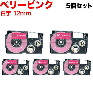 �y1/10�܂őS�iP10�{�z �J�V�I�p �l�[�������h �݊� �e�[�v�J�[�g���b�W XR-12ABP 5�Z�b�g 12mm�^�x���[�s���N�e�[�v�^������