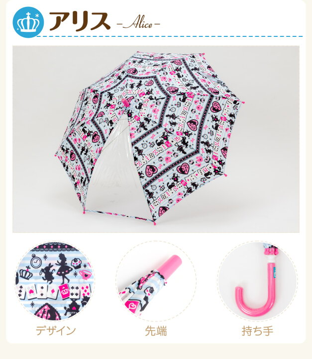 楽天市場 3 10最大p16倍 子供用の傘 かわいくオシャレなデザインで安全性を考慮した高い機能性 透明窓付き 雨の日をたのしく演出 子供用カサ 選べる5パターン 3サイズの雨傘 女の子に最適 雨に強いポリエステル素材 節句 ギフト専門店 ぷりふあ人形