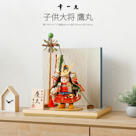 五月人形 コンパクト おしゃれ「幸一光作 子供大将 鷹丸 金小礼・紅赤威 鯉のぼり平飾り」 鎧 兜 五月人形 伊達政宗 平飾り 5月人形