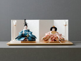 雛人形 コンパクト おしゃれ モダン 親王飾り インテリア お雛様 雛 高級 PREFER CLASSIC ひな人形 [檜台 白屏風 平飾り 油灯 人形極小サイズ 選べる人絹衣裳4種類 和叶 蒼珠 蔦代 詠華] 最新 今どき