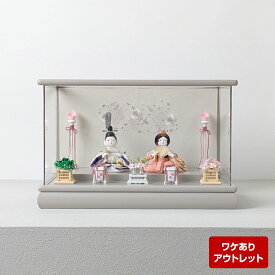 雛人形 コンパクト おしゃれ パノラマ ケース飾り 衣裳着雛 親王飾り 道具付 bg-re-3-11