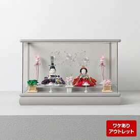 雛人形 コンパクト おしゃれ パノラマ ケース飾り 衣裳着雛 親王飾り 道具付 bg-re-3-13