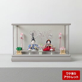 雛人形 コンパクト おしゃれ パノラマ ケース飾り 衣裳着雛 親王飾り 道具付 bg-re-3-16