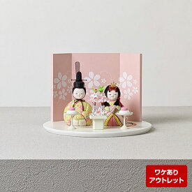 雛人形 コンパクト おしゃれ 平飾り 木目込み雛 親王飾り 道具 屏風 羽子板付 bg-re-3-30