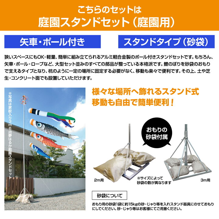 楽天市場】徳永鯉のぼり 友禅鯉 4m 8点セット 庭園用スタンドセット 