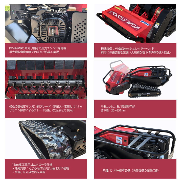 楽天市場】新型ハンマーナイフラジコン草刈機 15馬力・25馬力 ガソリン 