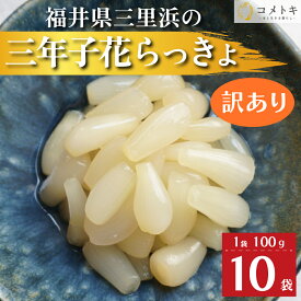 【訳あり】国産 らっきょう 100g×10袋 クール冷凍便 福井県 三年子 花らっきょ 花らっきょう 三年堀栽培 三里浜